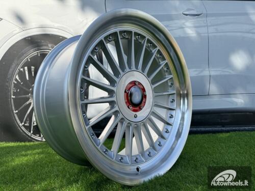 Ratlankis R17x8  5X120  ET  20  74.1  7307F  Silver+Polished Lip (SP)  For BMW  (Z5)  (ALPINA Style (Front+Rear))