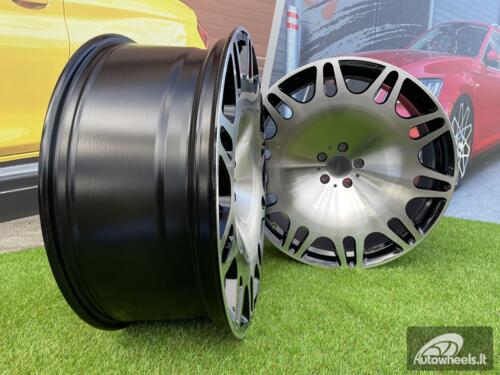 Ratlankis R22x10.5  5X112  ET  38  66.6  XE629  Black Polished (MB)  For MER  (K4)  (HYBRID FORGED New BRABUS (Front+Rear))