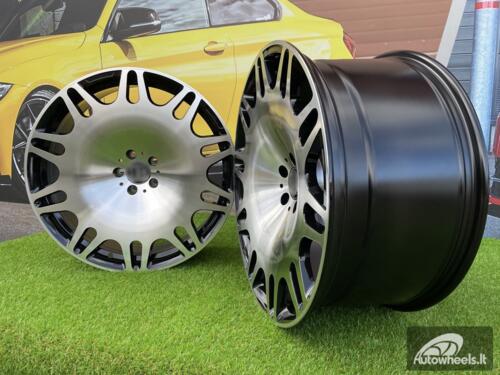 Ratlankis R22x10.5  5X112  ET  38  66.6  XE629  Black Polished (MB)  For MER  (K4+P1)  (HYBRID FORGED New BRABUS (Front+Rear))