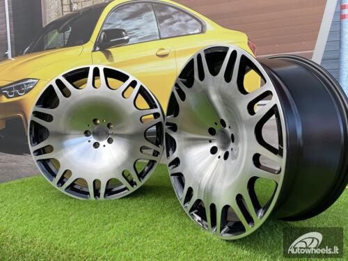 Ratlankis R22x10.5  5X112  ET  38  66.6  XE629  Black Polished (MB)  For MER  (P2+K4)  (HYBRID FORGED New BRABUS (Front+Rear))