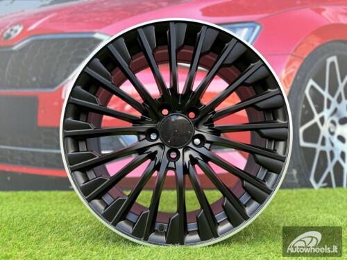 Ratlankis R18x8  5X112  ET  43  66.6  FBX132  Black Half Matt+Polished Lip (BLHMPL)  For MER  (Z5+K8)  (HYBRID FORGED)