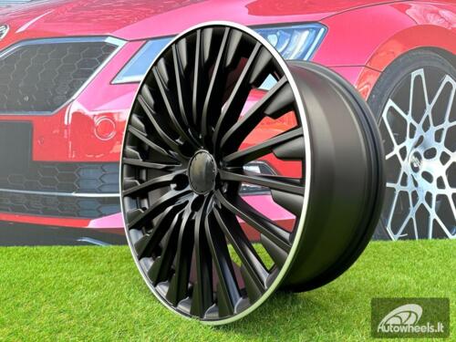 Ratlankis R18x8  5X112  ET  43  66.6  FBX132  Black Half Matt+Polished Lip (BLHMPL)  For MER  (Z5+K8)  (HYBRID FORGED)