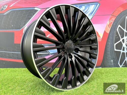 Ratlankis R18x8  5X112  ET  43  66.6  FBX132  Black Half Matt+Polished Lip (BLHMPL)  For MER  (Z5+K8)  (HYBRID FORGED)
