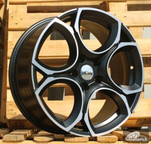 Ratlankis R18x8  5X112  ET  45  57.1  I5162  Black Polished Half Matt (MBHM)  For VW  (Z5)  (NEW Model (Color code MBHW))