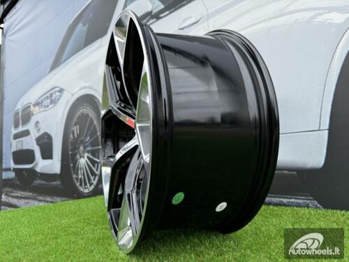 Ratlankis R19x8.5  5X112  ET  32  66.5  I5598  Silver+Black (SIBL)  For AUD  (Z5)  (Black Polished Mirror Spokes)