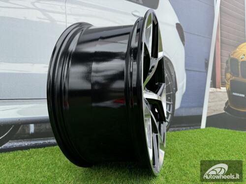 Ratlankis R19x8.5  5X112  ET  40  66.5  I5598  Silver+Black (SIBL)  For AUD  (P1)  (Black Polished Mirror Spokes)