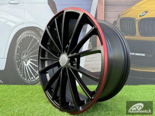 Ratlankis R18x7.5  5X112  ET  51  57.1  B5937  Black Half Matt+Red Lip (BLHMRL)  For VW  (P)