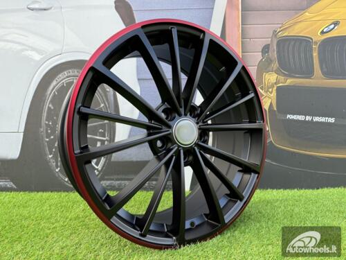 Ratlankis R18x7.5  5X112  ET  51  57.1  B5937  Black Half Matt+Red Lip (BLHMRL)  For VW  (P)