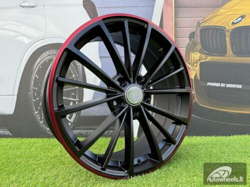 Ratlankis R18x7.5  5X112  ET  51  57.1  B5937  Black Half Matt+Red Lip (BLHMRL)  For VW  (P+Z7)