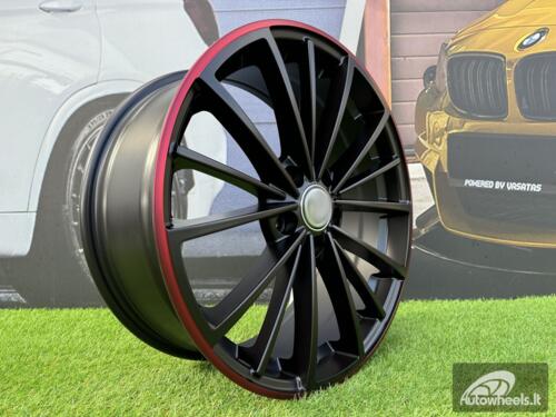 Ratlankis R18x7.5  5X112  ET  51  57.1  B5937  Black Half Matt+Red Lip (BLHMRL)  For VW  (P+Z7)