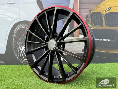 Ratlankis R17x7.5  5X112  ET  51  57.1  B5937  Black Half Matt+Red Lip (BLHMRL)  For VW  (R)