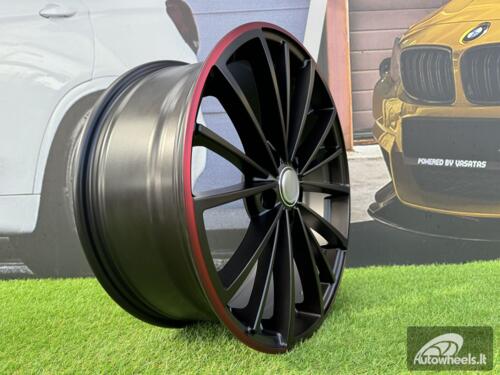 Ratlankis R17x7.5  5X112  ET  51  57.1  B5937  Black Half Matt+Red Lip (BLHMRL)  For VW  (R)