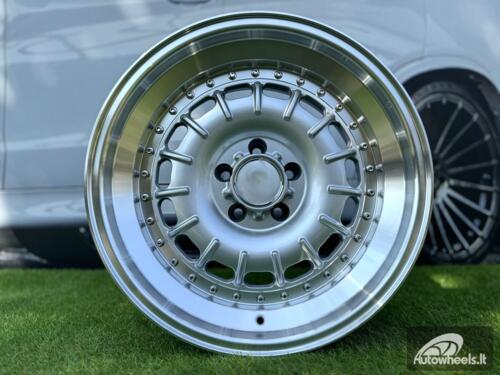 Ratlankis Barock Monoblock Style R17X8.5J 5X112 ET18 66.56 Silver + polished lip for old Mercedes