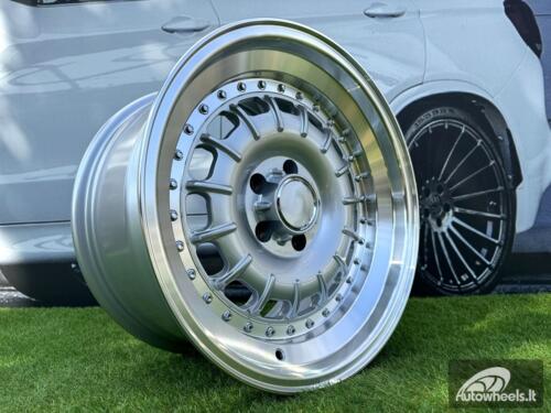 Ratlankis Barock Monoblock Style R17X8.5J 5X112 ET18 66.56 Silver + polished lip for old Mercedes