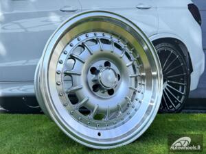 Ratlankis Barock Monoblock Style R17X8.5J 5X112 ET18 66.56 Silver + polished lip for old Mercedes