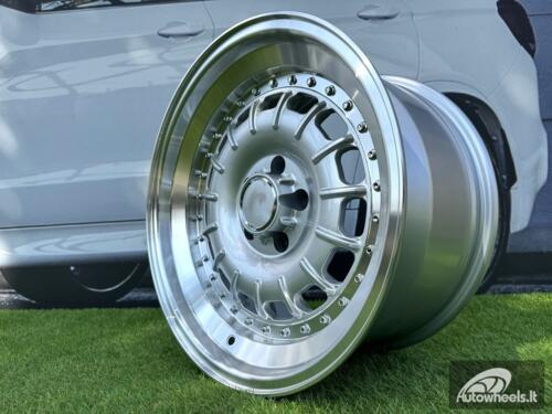 Ratlankis Barock Style R17X9.5J 5X112 ET15 66.56 Silver + polished lip for old Mercedes