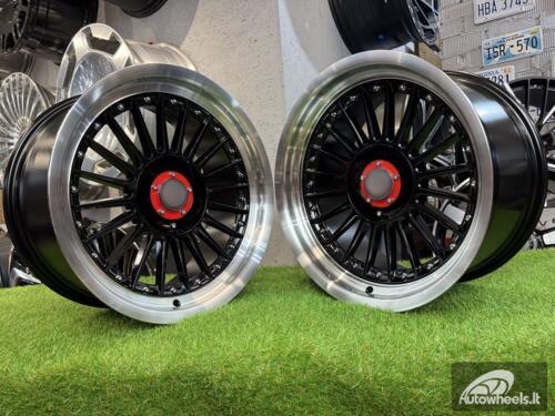 Ratlankis R17x8  5X120  ET  20  74.1  7307F  Black+Polished Lip (BLPL)  For BMW  (P1)  (ALPINA Style Rear+Front (GRPL))