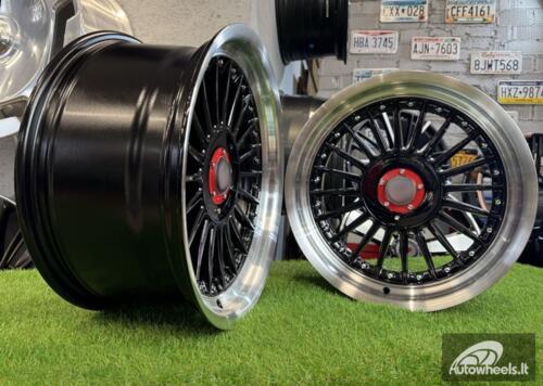 Ratlankis R17x8  5X120  ET  20  74.1  7307F  Black+Polished Lip (BLPL)  For BMW  (P1)  (ALPINA Style Rear+Front (GRPL))