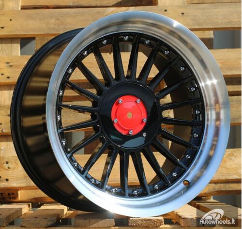 Ratlankis R17x8  5X120  ET  20  74.1  7307F  Black+Polished Lip (BLPL)  For BMW  (P1)  (ALPINA Style Rear+Front (GRPL))