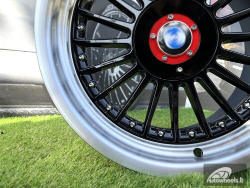 Ratlankis R17x9  5X120  ET  15  74.1  7307R  Black+Polished Lip (BLPL)  For BMW  (Z5)  (ALPINA Style Rear+Front (GRPL))