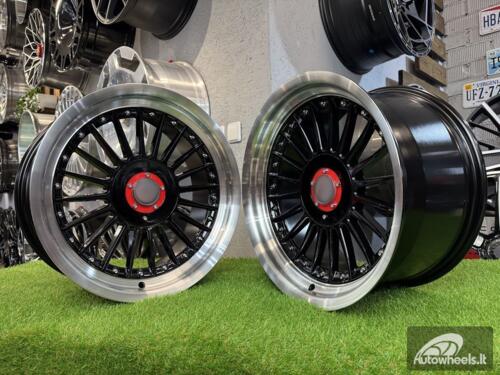 Ratlankis R17x9  5X120  ET  15  74.1  7307R  Black+Polished Lip (BLPL)  For BMW  (Z5+P1)  (ALPINA Style Rear+Front (GRPL))