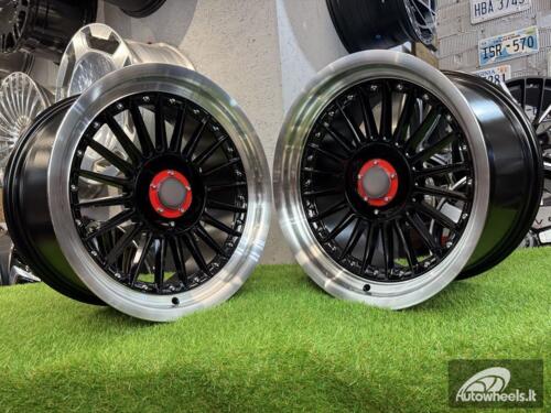 Ratlankis R17x9  5X120  ET  15  74.1  7307R  Black+Polished Lip (BLPL)  For BMW  (Z5+P1)  (ALPINA Style Rear+Front (GRPL))
