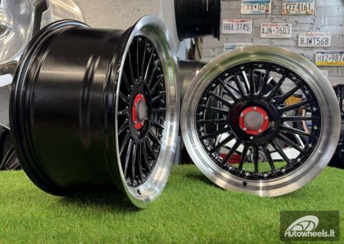 Ratlankis R17x9  5X120  ET  15  74.1  7307R  Black+Polished Lip (BLPL)  For BMW  (Z5+P1)  (ALPINA Style Rear+Front (GRPL))