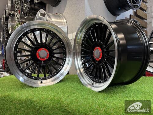 Ratlankis R17x9  5X120  ET  15  74.1  7307R  Black+Polished Lip (BLPL)  For BMW  (Z5+P1)  (ALPINA Style Rear+Front (GRPL))