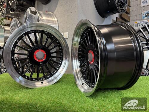 Ratlankis R17x9  5X120  ET  15  74.1  7307R  Black+Polished Lip (BLPL)  For BMW  (Z5+P1)  (ALPINA Style Rear+Front (GRPL))