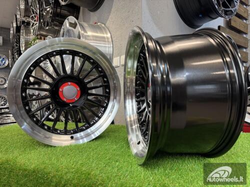 Ratlankis R17x9  5X120  ET  15  74.1  7307R  Black+Polished Lip (BLPL)  For BMW  (Z5+P1)  (ALPINA Style Rear+Front (GRPL))