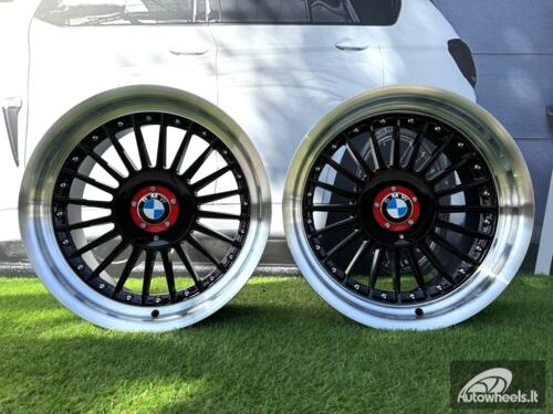 Ratlankis R17x9  5X120  ET  15  74.1  7307R  Black+Polished Lip (BLPL)  For BMW  (Z5+P1)  (ALPINA Style Rear+Front (GRPL))