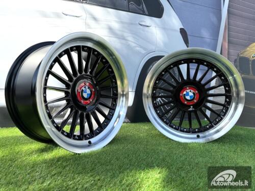 Ratlankis R17x9  5X120  ET  15  74.1  7307R  Black+Polished Lip (BLPL)  For BMW  (Z5+P1)  (ALPINA Style Rear+Front (GRPL))