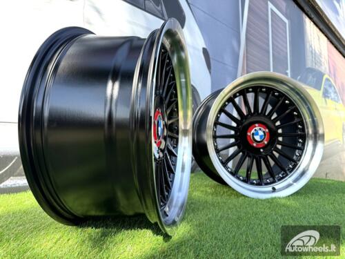 Ratlankis R17x9  5X120  ET  15  74.1  7307R  Black+Polished Lip (BLPL)  For BMW  (Z5+P1)  (ALPINA Style Rear+Front (GRPL))