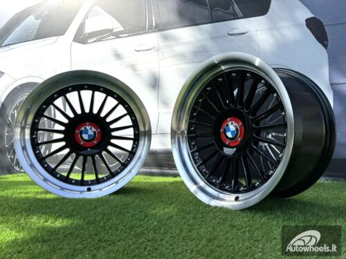 Ratlankis R17x9  5X120  ET  15  74.1  7307R  Black+Polished Lip (BLPL)  For BMW  (Z5+P1)  (ALPINA Style Rear+Front (GRPL))