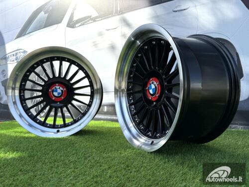 Ratlankis R17x9  5X120  ET  15  74.1  7307R  Black+Polished Lip (BLPL)  For BMW  (Z5+P1)  (ALPINA Style Rear+Front (GRPL))