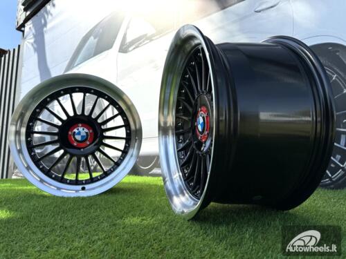 Ratlankis R17x9  5X120  ET  15  74.1  7307R  Black+Polished Lip (BLPL)  For BMW  (Z5+P1)  (ALPINA Style Rear+Front (GRPL))