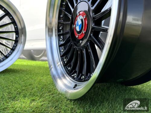 Ratlankis R17x9  5X120  ET  15  74.1  7307R  Black+Polished Lip (BLPL)  For BMW  (Z5+P1)  (ALPINA Style Rear+Front (GRPL))