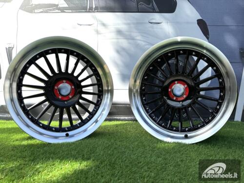 Ratlankis R17x9  5X120  ET  15  74.1  7307R  Black+Polished Lip (BLPL)  For BMW  (Z5+P1)  (ALPINA Style Rear+Front (GRPL))