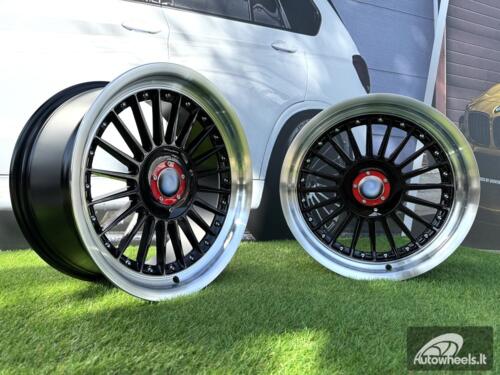 Ratlankis R17x9  5X120  ET  15  74.1  7307R  Black+Polished Lip (BLPL)  For BMW  (Z5+P1)  (ALPINA Style Rear+Front (GRPL))