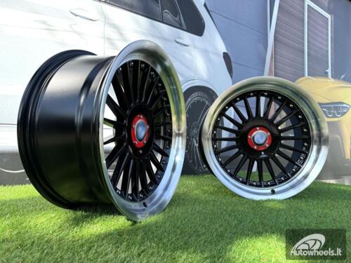 Ratlankis R17x9  5X120  ET  15  74.1  7307R  Black+Polished Lip (BLPL)  For BMW  (Z5+P1)  (ALPINA Style Rear+Front (GRPL))