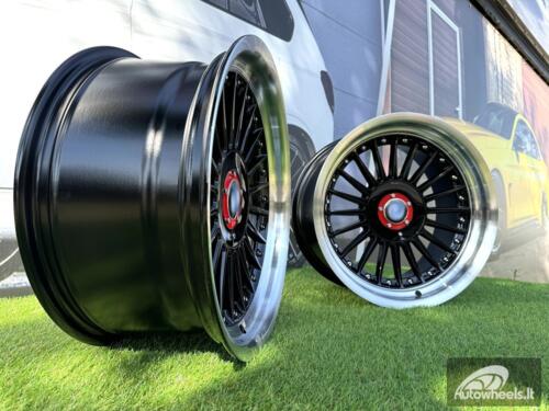 Ratlankis R17x9  5X120  ET  15  74.1  7307R  Black+Polished Lip (BLPL)  For BMW  (Z5+P1)  (ALPINA Style Rear+Front (GRPL))
