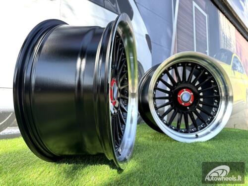 Ratlankis R17x9  5X120  ET  15  74.1  7307R  Black+Polished Lip (BLPL)  For BMW  (Z5+P1)  (ALPINA Style Rear+Front (GRPL))