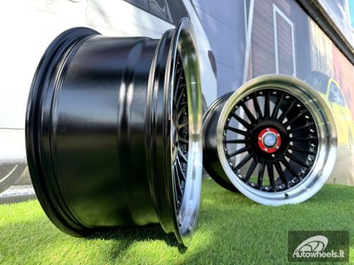 Ratlankis R17x9  5X120  ET  15  74.1  7307R  Black+Polished Lip (BLPL)  For BMW  (Z5+P1)  (ALPINA Style Rear+Front (GRPL))