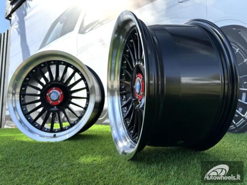 Ratlankis R17x9  5X120  ET  15  74.1  7307R  Black+Polished Lip (BLPL)  For BMW  (Z5+P1)  (ALPINA Style Rear+Front (GRPL))