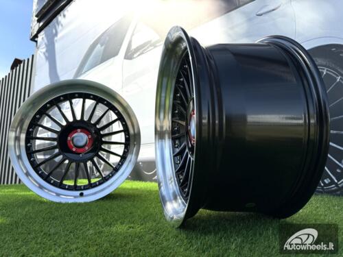 Ratlankis R17x9  5X120  ET  15  74.1  7307R  Black+Polished Lip (BLPL)  For BMW  (Z5+P1)  (ALPINA Style Rear+Front (GRPL))