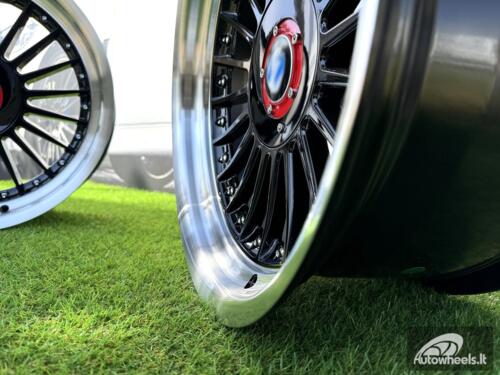 Ratlankis R17x9  5X120  ET  15  74.1  7307R  Black+Polished Lip (BLPL)  For BMW  (Z5+P1)  (ALPINA Style Rear+Front (GRPL))