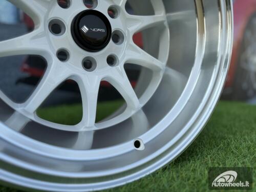 Ratlankis Vors TR03 R15X9J 4X100/4X114.3 ET0 73.1 White with Diamond cut lip