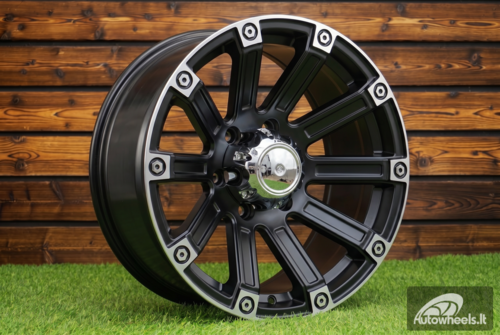 Ratlankis R17x8.5  6X139.7  ET  0  110.1  Y0210  Black Half Matt+Polished Lip (BLHMPL)  For 4X4  (R)