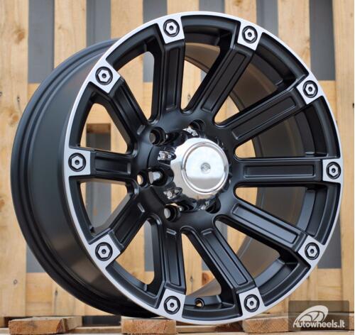 Ratlankis R17x8.5  6X139.7  ET  0  110.1  Y0210  Black Half Matt+Polished Lip (BLHMPL)  For 4X4  (R)