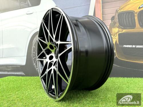 Ratlankis R17x7.5  5X120  ET  37  72.6  B5167  (XF023)  Black Polished (MB)  For BMW  (R+D3)  (HYBRID FORGED)
